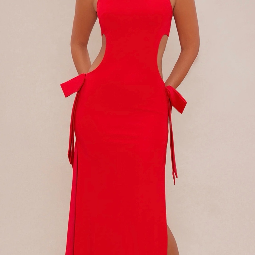 Fashion Nova Vibrant Red Bow Dress